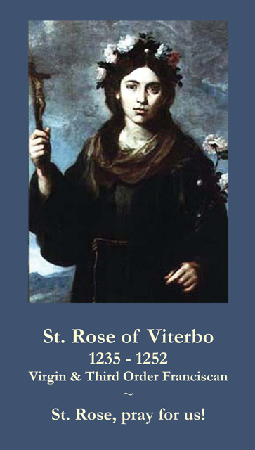 St. Rose of Viterbo Prayer Card